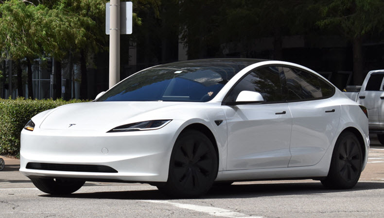 White Tesla Model 3 EV
